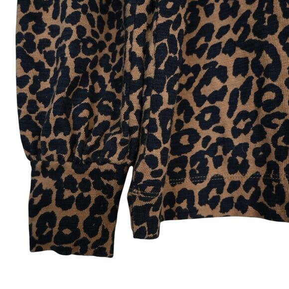 LOFT Women's S Leopard Print Puff Sleeve Lightweight Sweater - Picture 6 of 8